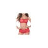 Ensemble lingerie rouge top bustier et shorty dentelle 